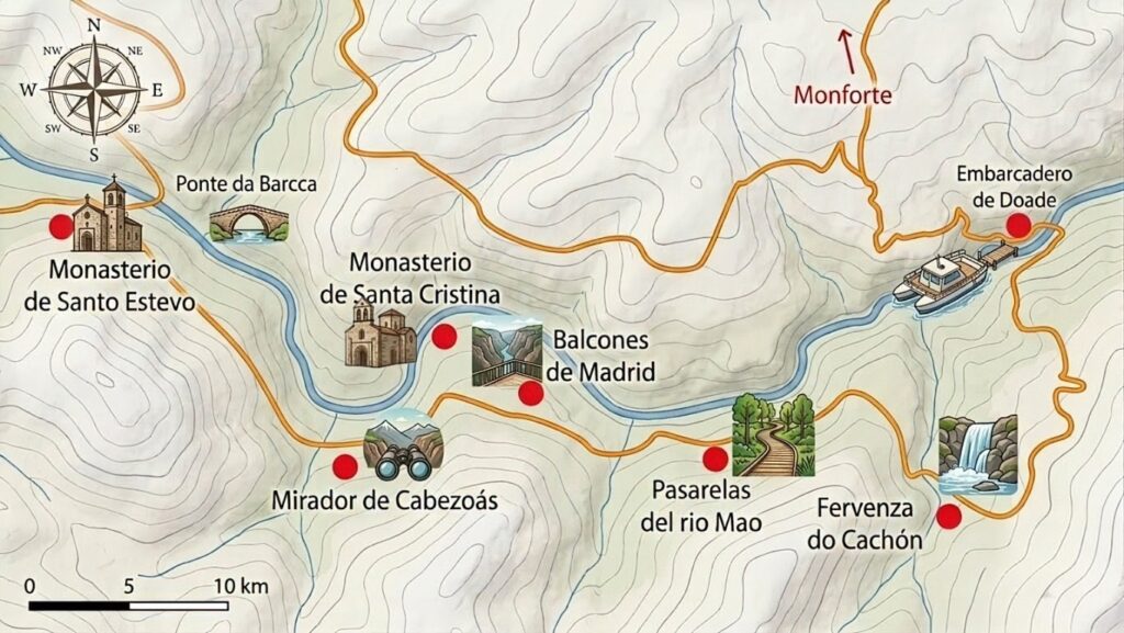 plano ruta de los miradores
